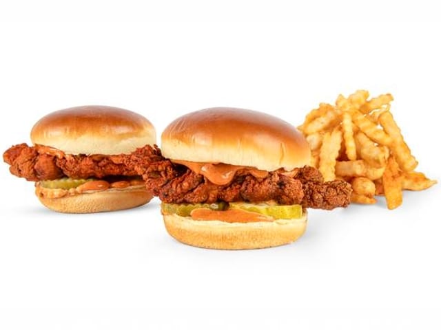 #2 2 Clucker Sliders & Fries.